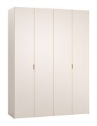 Armadio con ante a libro "Sarandi" 01, beige, maniglie: rovere, 3 cassetti, 3 barre appendiabiti, illuminazione a LED con sensore di movimento, Sistema "Soft-Close", 180 x 57 x 241 cm