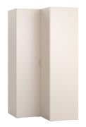 Armadio angolare, beige, maniglie: beige, 8 scomparti, 1 barra appendiabiti, illuminazione a LED, Sistema "Soft-Close", 105 x 103 x 206 cm