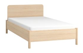 Letto singolo Japandi Aegir 34 | Testiera dritta | Rovere naturale | Rete a doghe | 120 x 200 cm | Stabile e robusto