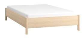 Letto singolo Japandi-Trend Aegir 26 | Rovere | 140 x 200 cm | Rete a doghe | Cerniere sollevabili | Materiali pregiati