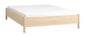 Letto matrimoniale stile Japandi Aegir 17 | Rovere naturale | Rete a doghe inclusa | Cerniere sollevabili | 160 x 200 cm