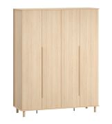 Armadio 2 ante pieghevoli rovere | 9 scomparti, 3 cassetti | 238x188x60 cm | stabile e robusto | chiusura ammortizzata