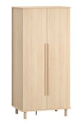 Armadio 2 ante Aegir 03 | Rovere naturale | 6 scomparti | Chiusura ammortizzata | 199 x 96,5 x 60 cm