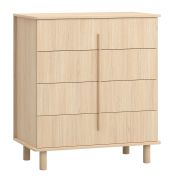 Cassettiera Japandi Aegir 09 | Rovere naturale | 4 cassetti | 105 x 94 x 49 cm | Maniglie ergonomiche