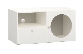 Mobile porta TV Aenna 105 | Bianco/Grigio | 51,5 x 101 x 46,5 cm | Un cassetto, un’anta, due scomparti | Moderno per soggiorno
