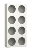 Libreria Aenna 51 bianco/grigio con piedini regolabili | Maniglie rovere | 202,5 x 100,5 x 35 cm | Ottima fattura