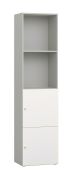 Libreria a due ante Aenna 57 | Grigio/Indaco | 202,5 x 50,5 x 35 cm | Quattro ripiani | Piedini regolabili