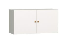 Pensile Aenna 87 a due scomparti | Bianco e grigio | Maniglie rovere | 50,5 x 100,5 x 33,5 cm | Finitura di pregio