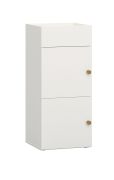 Cassettiera moderna "Aenna" 124 | Bianco e rovere | 1 anta, 2 scomparti | 90 x 40 x 34 cm