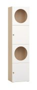 Libreria 4 scomparti Aenna 70 | Rovere/Bianco | 202,5 x 50,5 x 35 cm | Piedini regolabili | Due ante