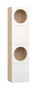Libreria moderna 4 ante Aenna 67 | Rovere/Bianco | 4 scomparti | 202,5 x 50,5 x 35 cm | Maniglie bianche