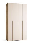 Armadio con ante a libro "Castro" 11, beige / rovere, 2 ante, illuminazione a LED con sensore di movimento, Sistema "Soft-Close", 124 x 60 x 225 cm