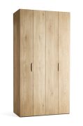 Armadio con ante a libro "Castro" 13, color rovere, 2 ante, 8 scomparti, illuminazione a LED con sensore di movimento, Sistema "Soft-Close", 124 x 60 x 240 cm