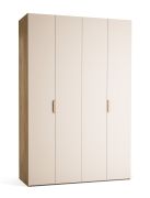 Armadio con ante a libro "Castro" 18, beige / rovere, 3 cassetti, 1 portapantaloni, illuminazione a LED con sensore di movimento, Sistema "Soft-Close", 160 x 60 x 240 cm