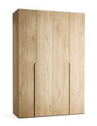 Armadio con ante a libro "Castro" 20, color rovere, 3 cassetti, 3 barre appendiabiti, incl. illuminazione a LED con sensore di movimento, Sistema "Soft-Close", 160 x 60 x 240 cm