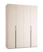Armadio con ante a libro "Castro" 21, beige, maniglie: nere, 3 cassetti, 3 barre appendiabiti, illuminazione a LED inclusa, Sistema "Soft-Close", 175 x 60 x 240 cm