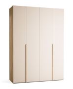 Armadio ad ante battenti "Castro" 22, beige / rovere, maniglie: metallo, 3 cassetti, 3 barre appendiabiti, illuminazione a LED con sensore di movimento, Sistema "Soft-Close", 175 x 60 x 240 cm