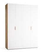 Armadio a soffietto bianco/rovere | 2 ante | LED con sensore di movimento | 175 x 60 x 240 cm | 11 scomparti | soft-close