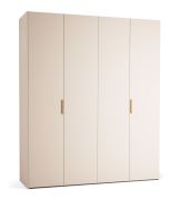 Armadio ribalta beige | 3 cassetti | 1 asta appendiabiti | 8 scomparti | LED sensore | Soft-close | 203 x 60 x 240 cm
