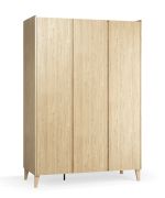 Armadio 3 ante battenti rovere | LED integrato | Soft-close | 2 cassetti | 140 x 60 x 204 cm
