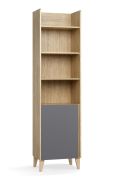 Scaffale Mirinay 07 rovere | 1 anta Soft-Close | 5 ripiani | Bordi ABS | 54,5 x 38 x 204 cm
