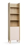 Scaffale Mirinay 07 beige rovere | 1 anta battente | 5 scomparti | Soft-Close | 54,5 x 38 x 204 cm