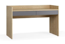 Scrivania Mirinay 03 grafite e rovere | 2 cassetti Soft-Close | 137 x 60 x 86,5 cm