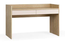 Scrivania Mirinay 03 | Beige e rovere | 2 cassetti con Soft-Close | Bordi ABS | 137 x 60 x 86,5 cm