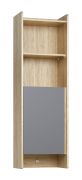 Pensile a giorno Mirinay 08 | Grafite e Rovere | 1 anta battente | 4 scomparti | Soft-Close | 44x30x140 cm