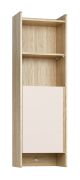 Pensile giorno Mirinay 08 | Beige e rovere | 1 anta soft-close | 4 ripiani | 44x30x140 cm