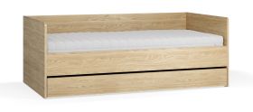 Letto singolo Mirinay 14 | Rovere | Vano contenitore | Rete a doghe sollevabile | Bordi ABS | 90 x 200 cm