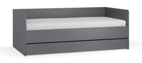 Letto singolo Mirinay 14 | Grafite elegante | Vano contenitore | Rete a doghe sollevabile | 90 x 200 cm