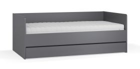 Letto singolo Mirinay 15 grafite | Vano contenitore | Rete a doghe sollevabile | 90 x 200 cm