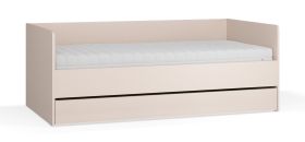 Letto singolo Mirinay 15 beige | Vano contenitore | Rete a doghe sollevabile | 90 x 200 cm