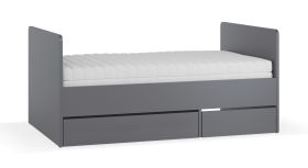 Letto singolo estensibile Miriany 19 grafite | 2 cassetti | rete a doghe sollevabile | 90 x 160-200 cm