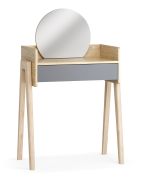 Toeletta con specchio Miriany 05 | Rovere e Grafite | 1 cassetto | LED | Soft-Close | 69,5 x 42 x 114 cm