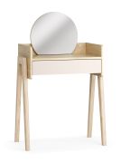 Toeletta con specchio Miriany 05 | Rovere e beige | 1 cassetto | LED | Soft-Close | 69,5 x 42 x 114 cm
