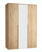 Armadio "Olimar" 03, color rovere, 1 anta a specchio, 3 cassetti, 1 barra appendiabiti, illuminazione a LED integrata, Sistema "Soft-Close", 153 x 60 x 223 cm