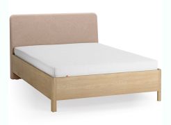 Letto una piazza e mezzo "Olimar" 29, rovere massiccio, color rovere/ecrù, incl. rete a doghe sollevabile, 140 x 200 cm