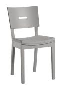 Sedia da pranzo Tacuarembo 37 | Rovere massiccio e tessuto grigio | 43 x 50 x 86 cm | Seduta ergonomica