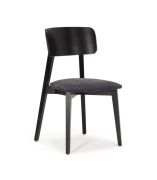 Sedia da pranzo imbottita Aguapey 01 | Nero e antracite | Tessuto ciniglia | 47 x 50 x 80 cm | Comfort moderno