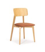 Sedia da pranzo Aguapey 01 | Rovere e ruggine | Seduta imbottita pet-friendly | 47 x 50 x 80 cm