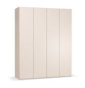 Armadio ante a soffietto beige "Tacuarembo" 09 | Maniglie oro | 2 cassetti | LED con sensore | 185 x 57 x 229,5 cm