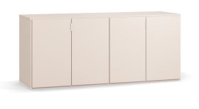 Madia Tacuarembo beige | 4 ante a ribalta, 3 cassetti, 4 scomparti | Sistema Soft-Close | 160 x 47 x 68,5 cm