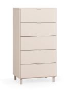 Cassettiera "Tacuarembo" 22 beige | 5 cassetti con Soft-Close | 62,5 x 47 x 121 cm | Piedini e dettagli in metallo