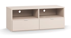 Mobile TV "Tacuarembo" 24 beige | 2 cassetti e 2 scomparti | Passacavi | Sistema Soft-Close | 120 x 47 x 46,5 cm
