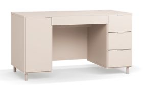 Scrivania Tacuarembo 25 beige | 4 cassetti | 2 scomparti | Passacavi | Sistema Soft-Close | 140 x 67 x 77 cm