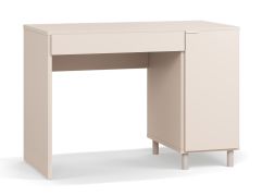 Scrivania moderna "Tacuarembo" 26 beige | Maniglie bianche | 1 anta, 1 cassetto, 2 scomparti | Sistema Soft-Close | 110 x 57 x 78 cm