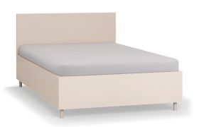 Letto una piazza e mezza 120 x 200 cm beige | Vano contenitore | Rete a doghe sollevabile | Serie Tacuarembo