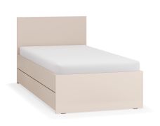 Letto singolo Tacuarembo 31 beige | Vano contenitore | Rete a doghe sollevabile | 90 x 200 cm